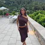 Helia basic skirt - mørk brun