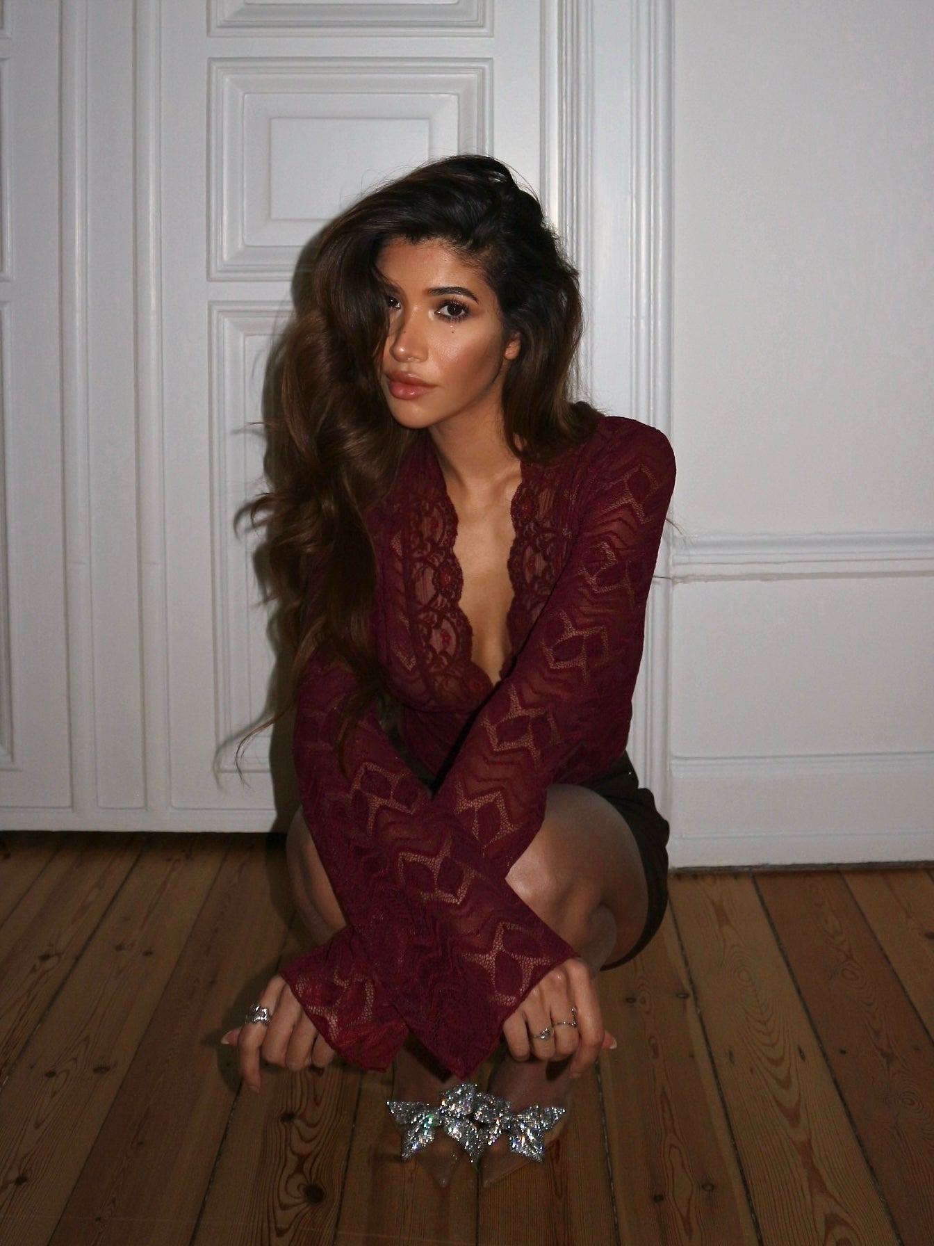 Pretty lace top - burgundy VENDERBY'S Pretty lace top - burgundy VENDERBY'S