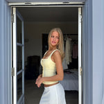 Beba button top - lys gul