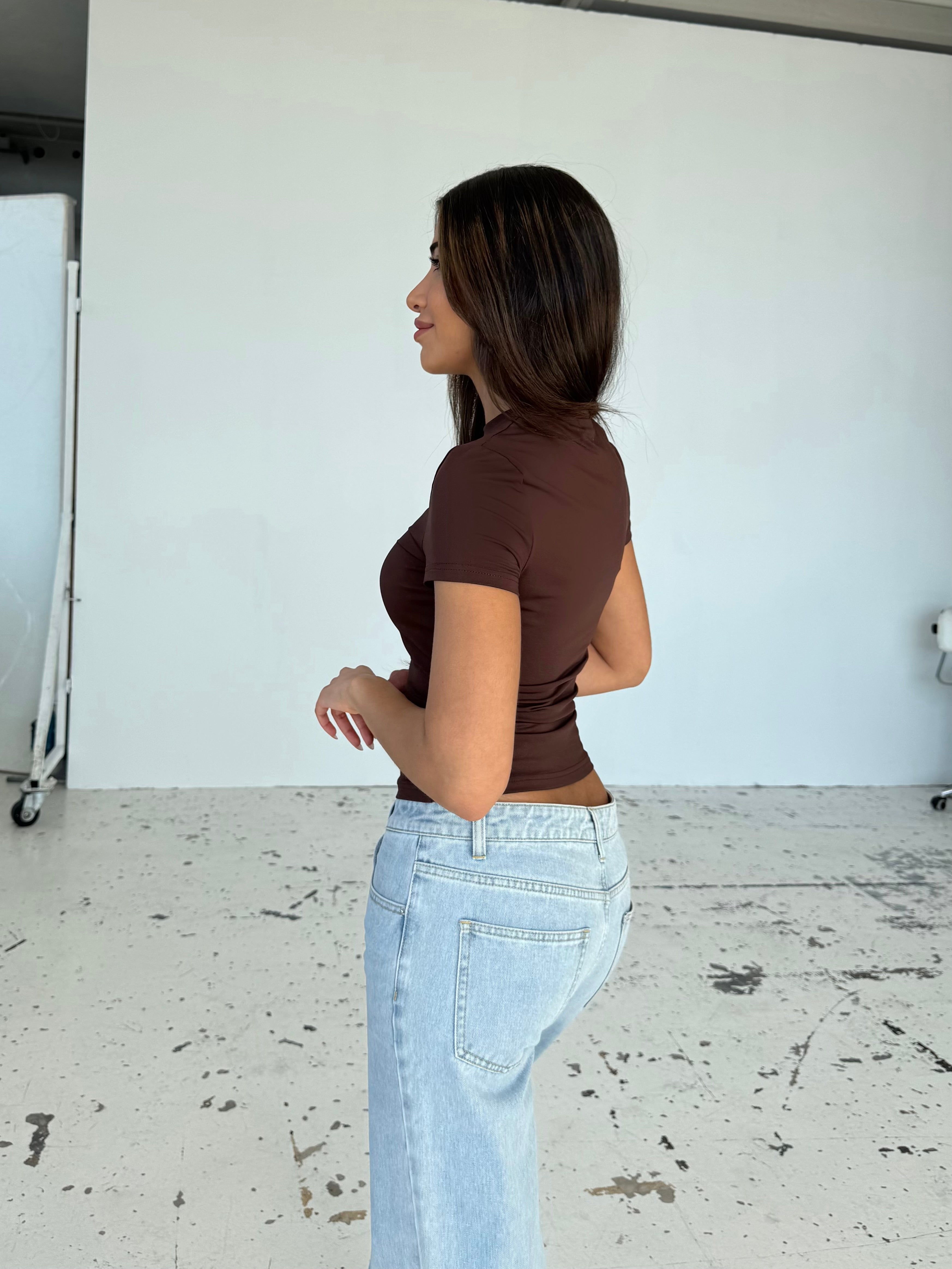 Basic tee - mørk brun