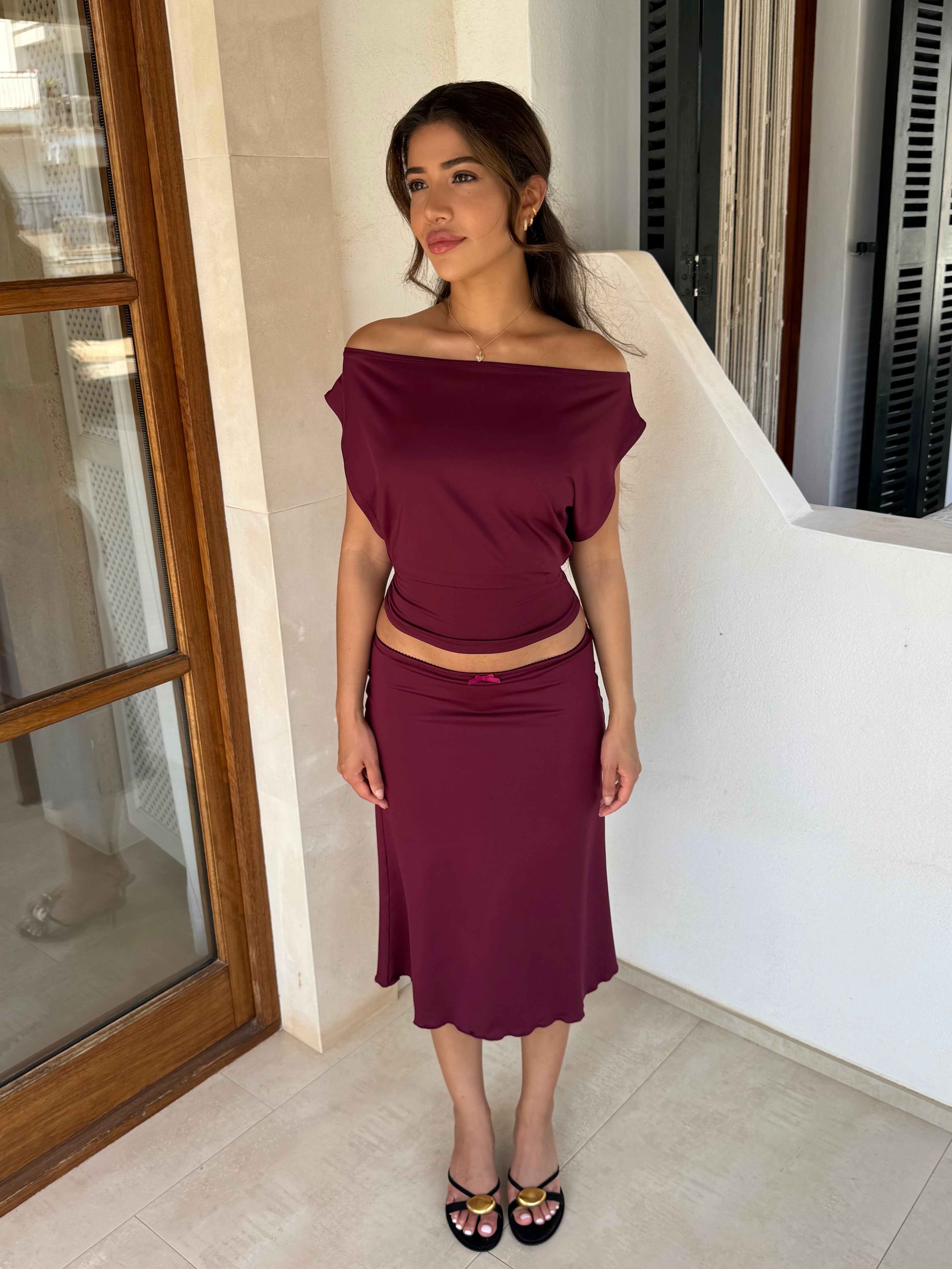 Helia basic skirt - bordeaux