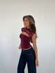 Lara lace top - burgundy 