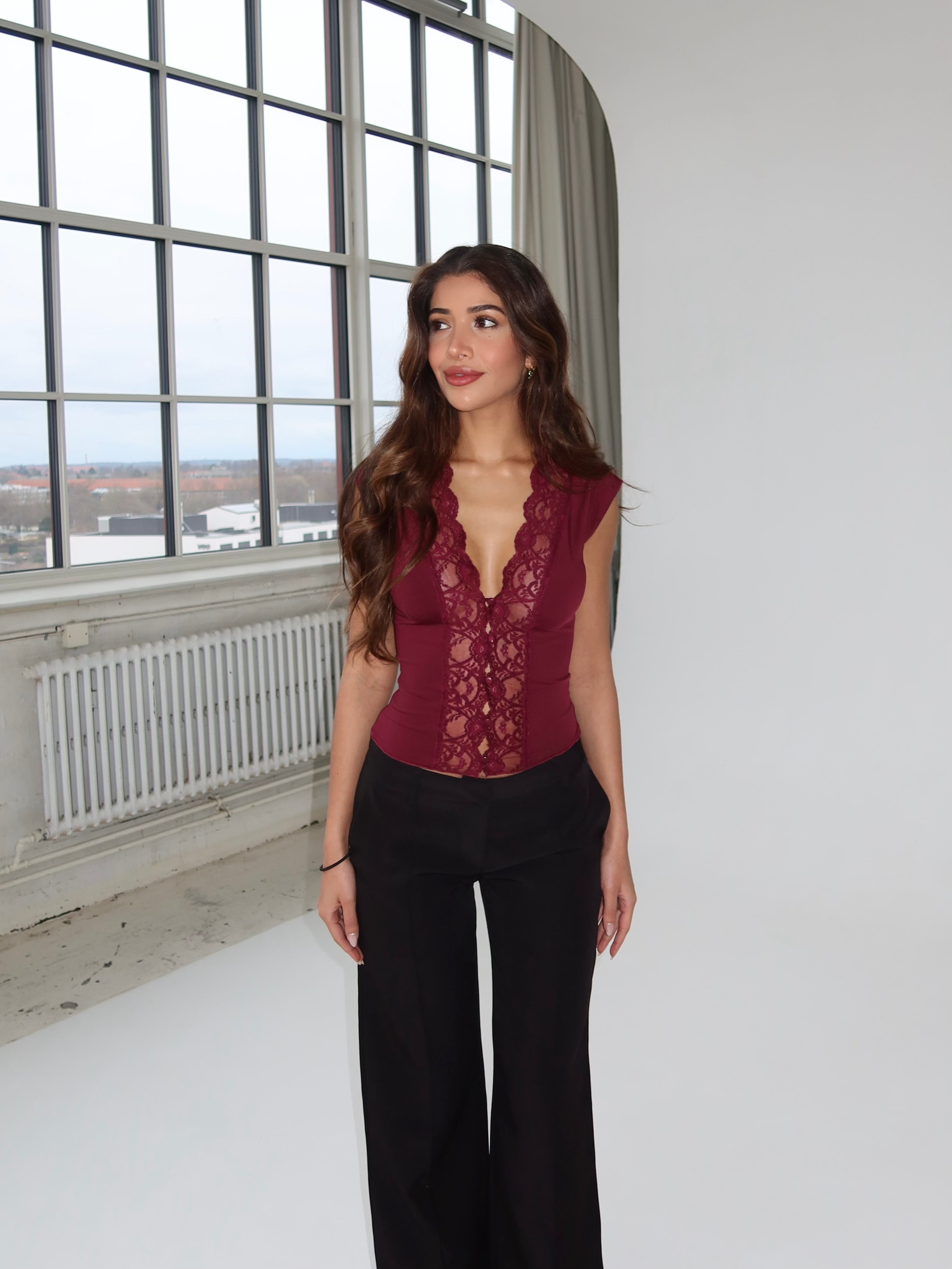 Pretty Luna basic tee - bordeaux