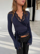 New Ballerina Basic Lace Top – Dark blue