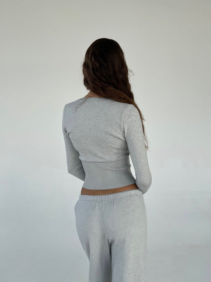 Knit Cardigan - light grey 