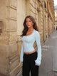 Blair basic lace top - light blue