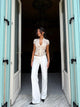 Buckle low waist trousers - White