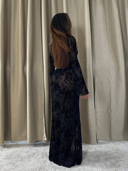 Pretty black rose kjole - sort