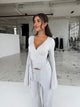 Ballerina knit top - light grey