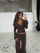 Ballerina knit top - dark brown