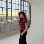 Cleo lace tee - bordeaux