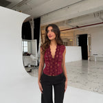 Pretty Luna lace tee - bordeaux