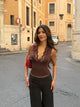 Lucia basic lace top - dark brown
