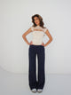 Lina low waist trousers - black striped