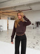 Open back knit top - Dark brown