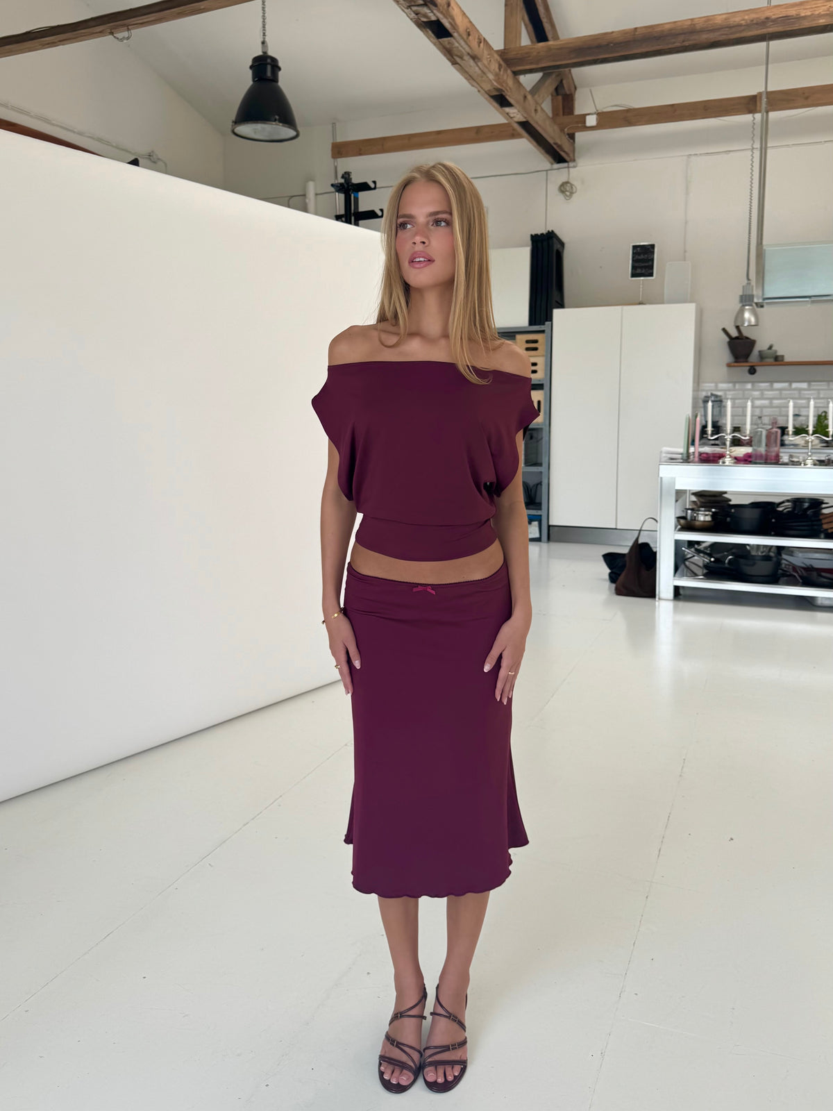 Helia basic skirt - bordeaux