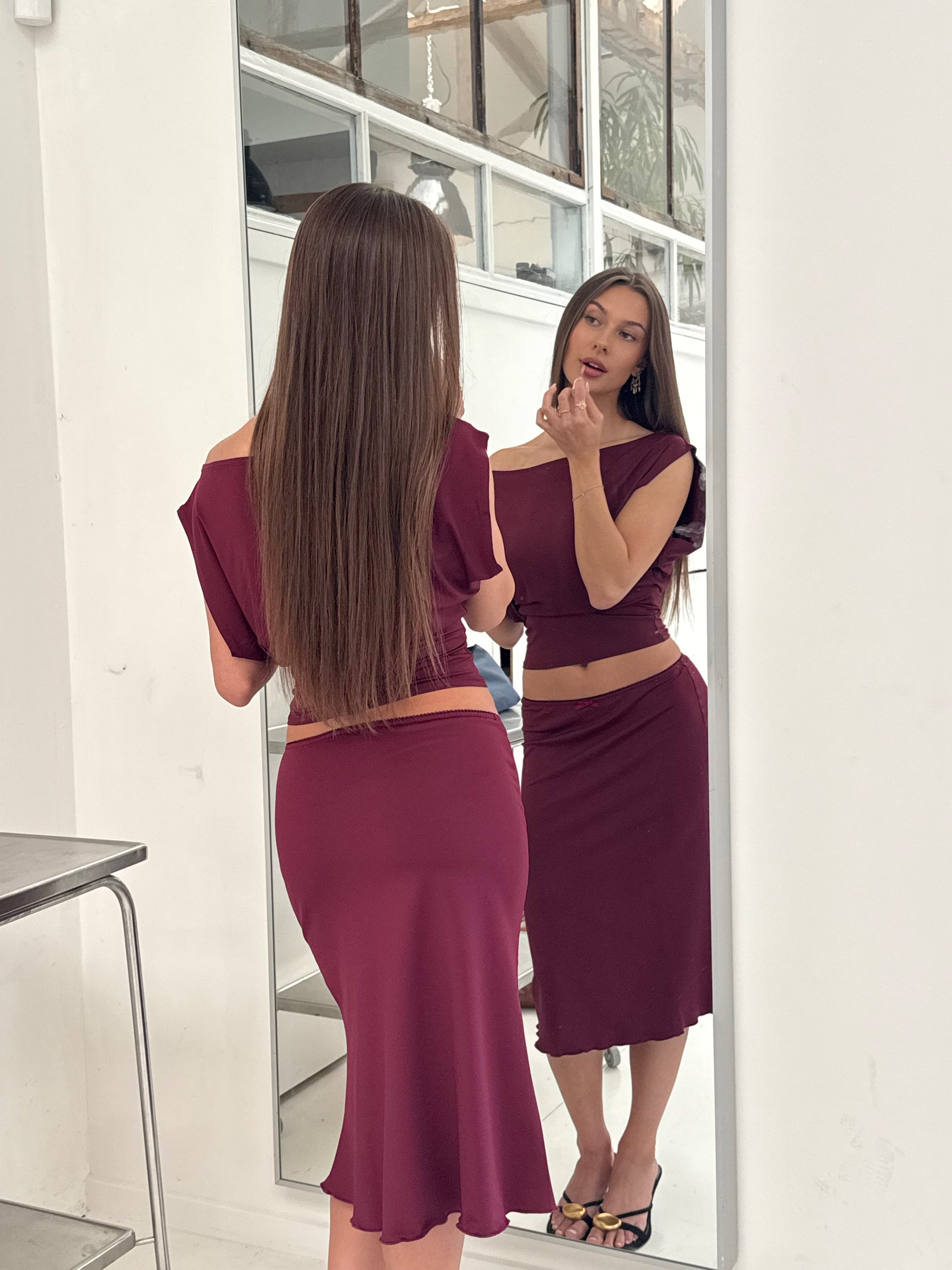 Helia basic skirt - bordeaux