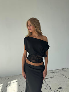 Hera basic lace top - sort