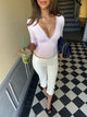 Quarter sleeve lace top - light pink