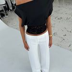 TALL Vera Wide low waist bukser - hvid