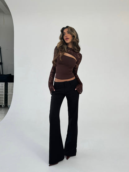 Livia low waist trousers - black