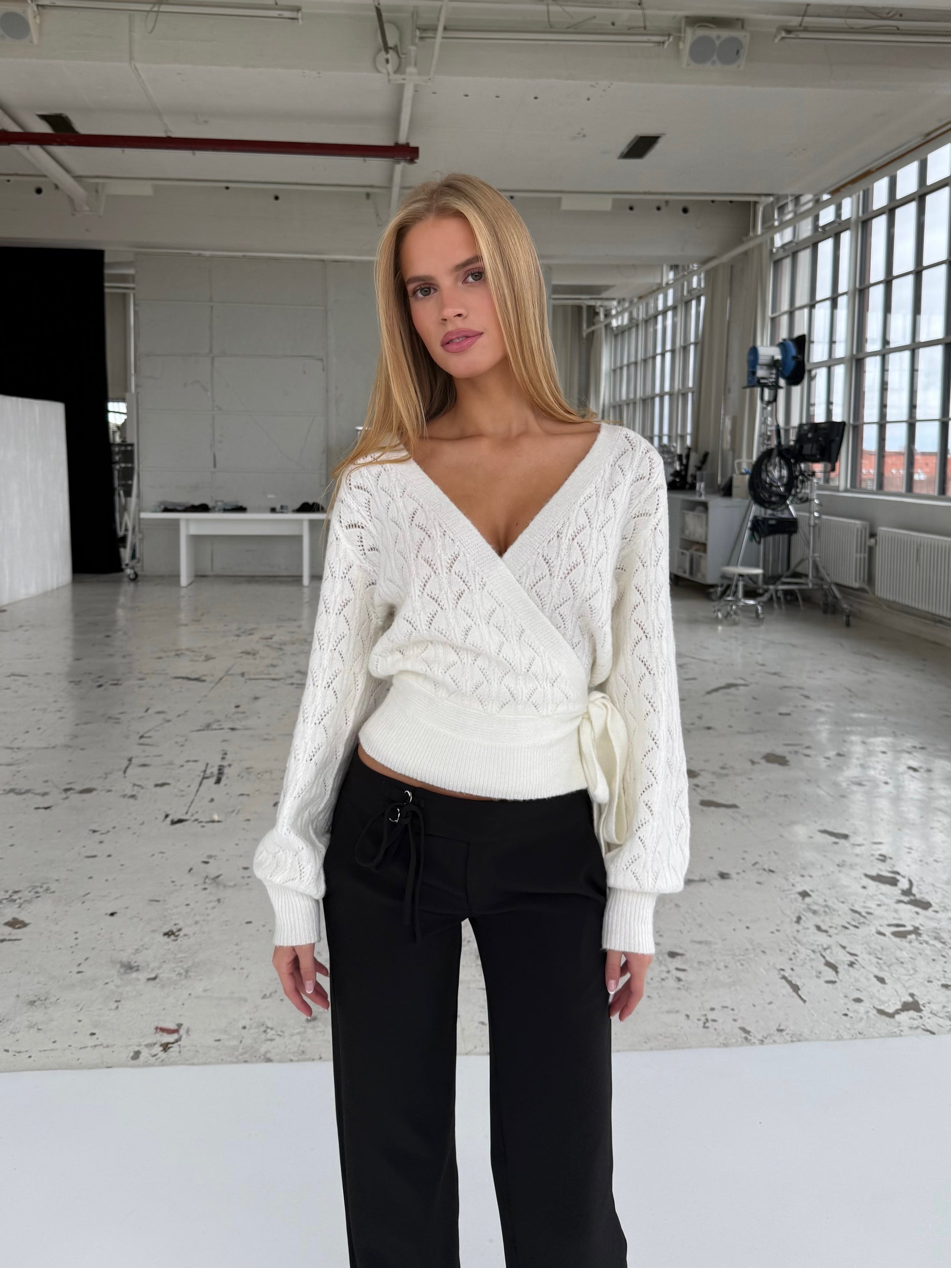 Lacework wool wrap - hvid