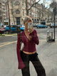 Pretty basic lace top - burgundy