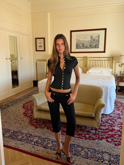 Pearl button top - sort