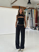 Lina low waist trousers - black striped