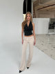 Livia Low Waist Pants - Beige