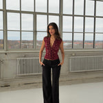 Pretty Luna lace tee - bordeaux