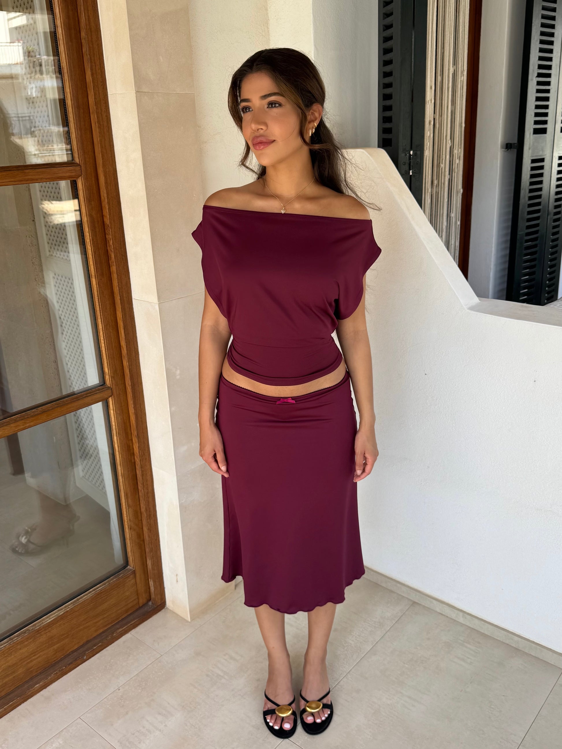 Helia basic skirt - bordeaux
