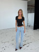 Blair basic lace tee - black