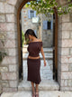 Helia basic skirt - Dark brown