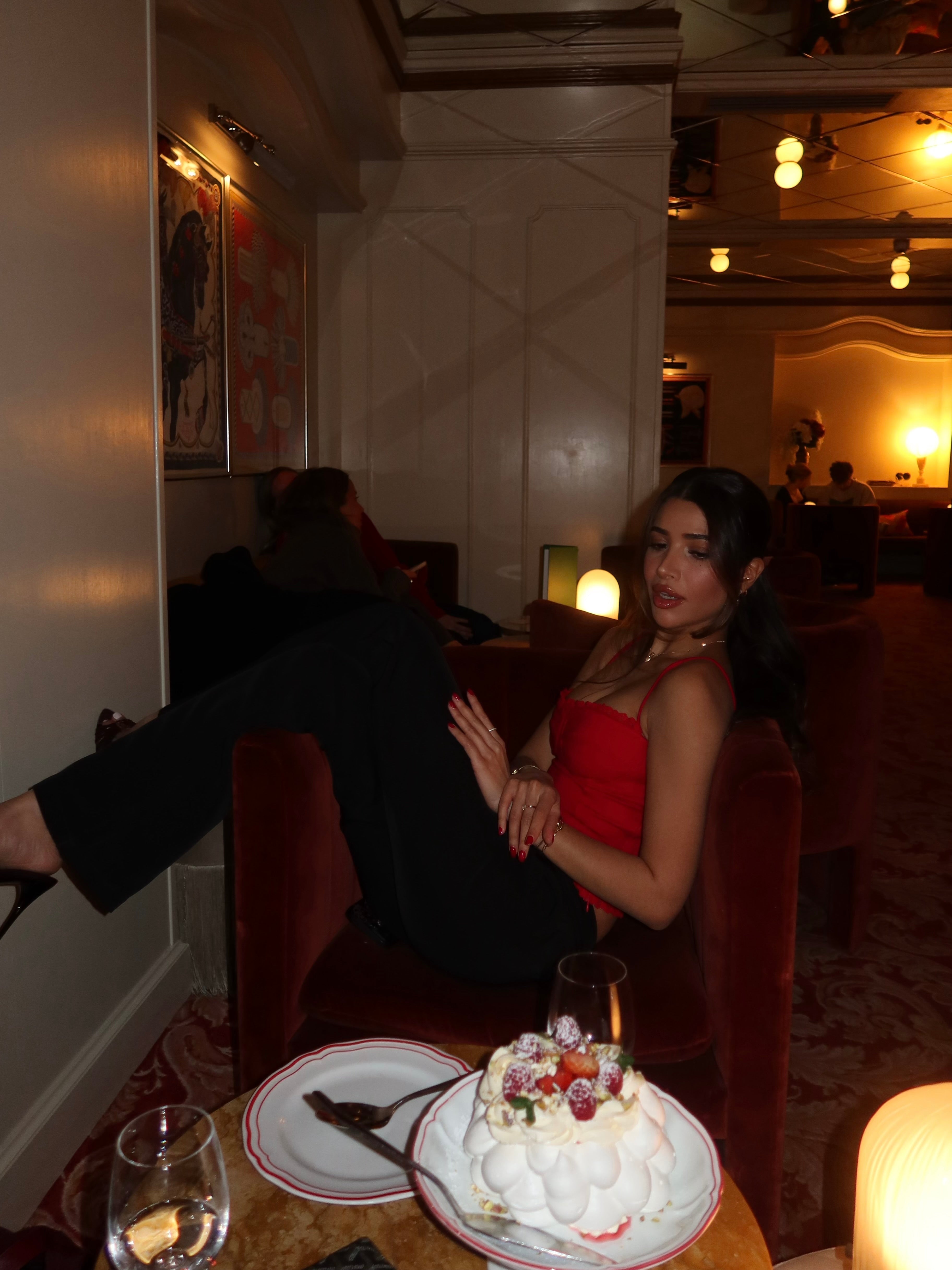 Lula lace corset top - rød