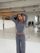 Open back knit top - melange grey