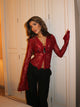 Trim lace top - dark red